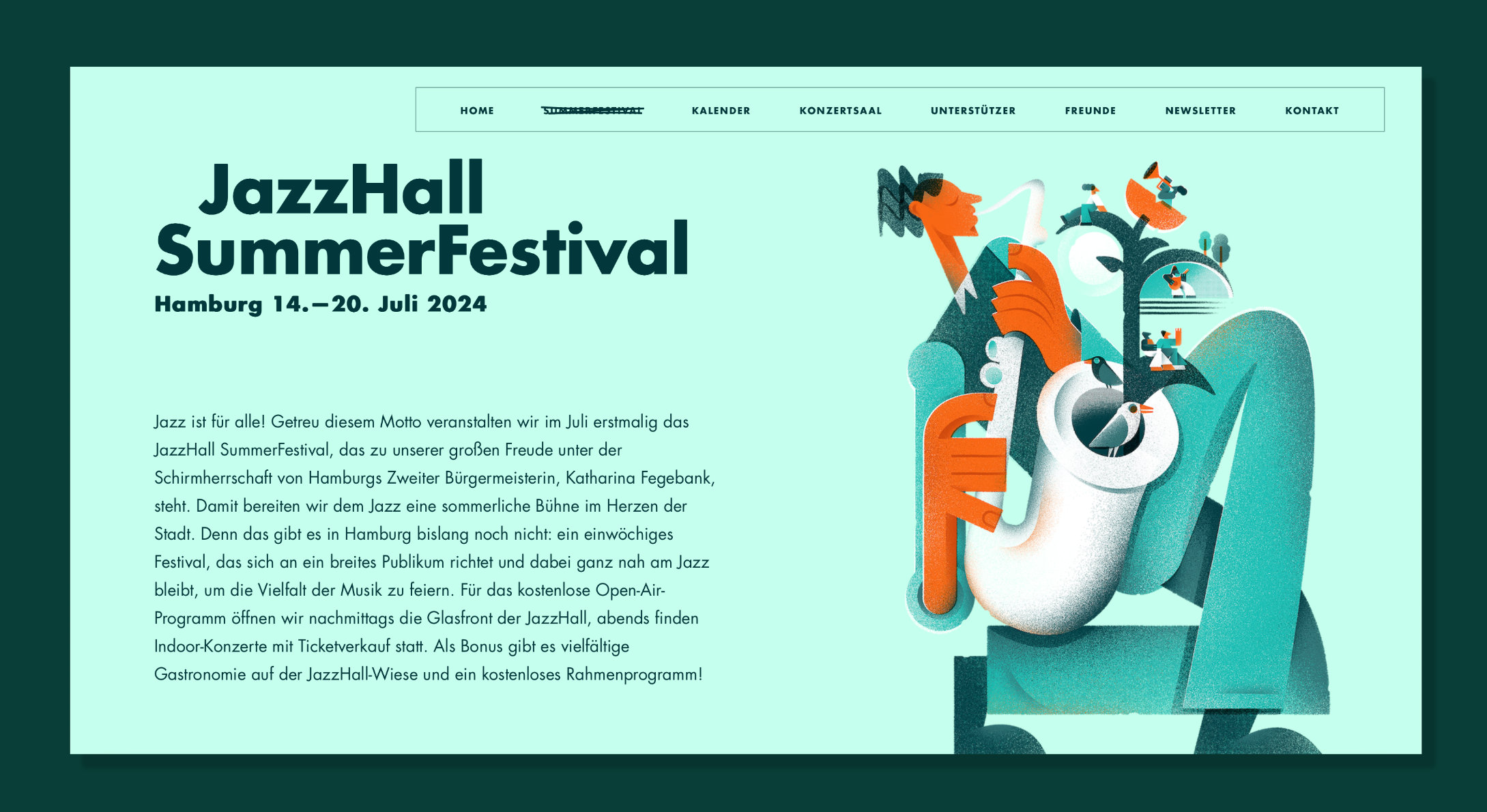 Yvonne Alon – JazzHall Summerfestival Website Illustration