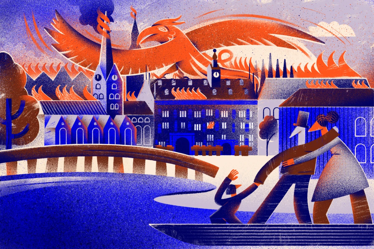 Yvonne Alon &ndash; Editorialillustration zum Thema Hamburger Rathaus