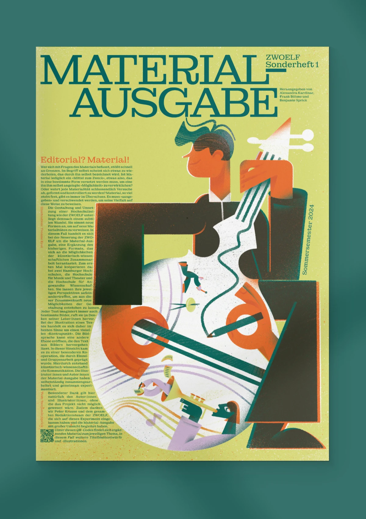 Yvonne Alon &ndash; Coverillustration f&uuml;r das Magazin &bdquo;Zw&ouml;lf&ldquo; der HfMT Hamburg