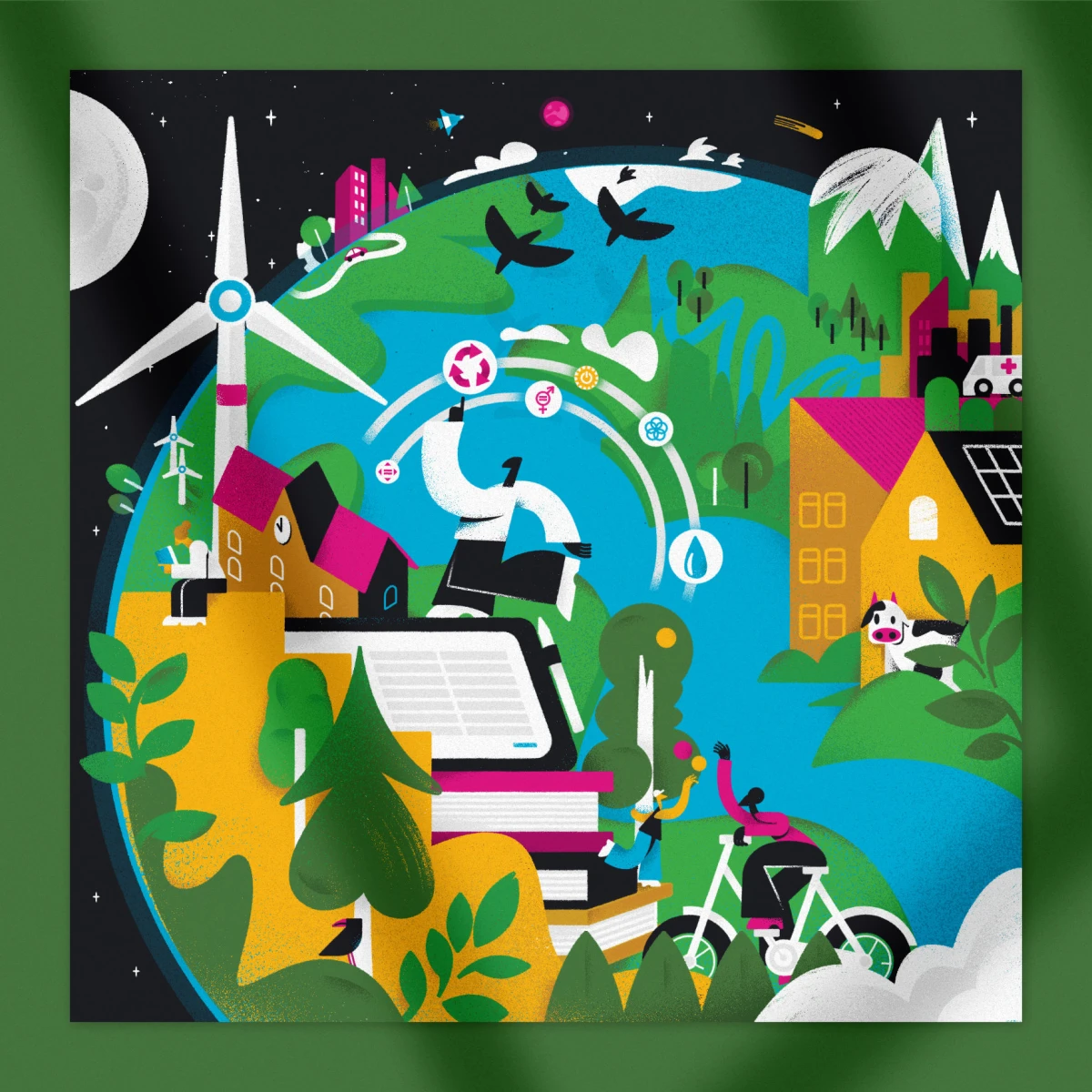 Yvonne Alon &ndash; Illustration zur Ausstellung &uuml;ber Nachhaltigkeitsziele